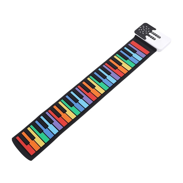 Almohadilla De Piano De Mano, Almohadilla De Piano Portátil De Silicona 49 Teclas Coloridas 8 Tonos 6 Canciones De Demostración Recargables Para El Hogar