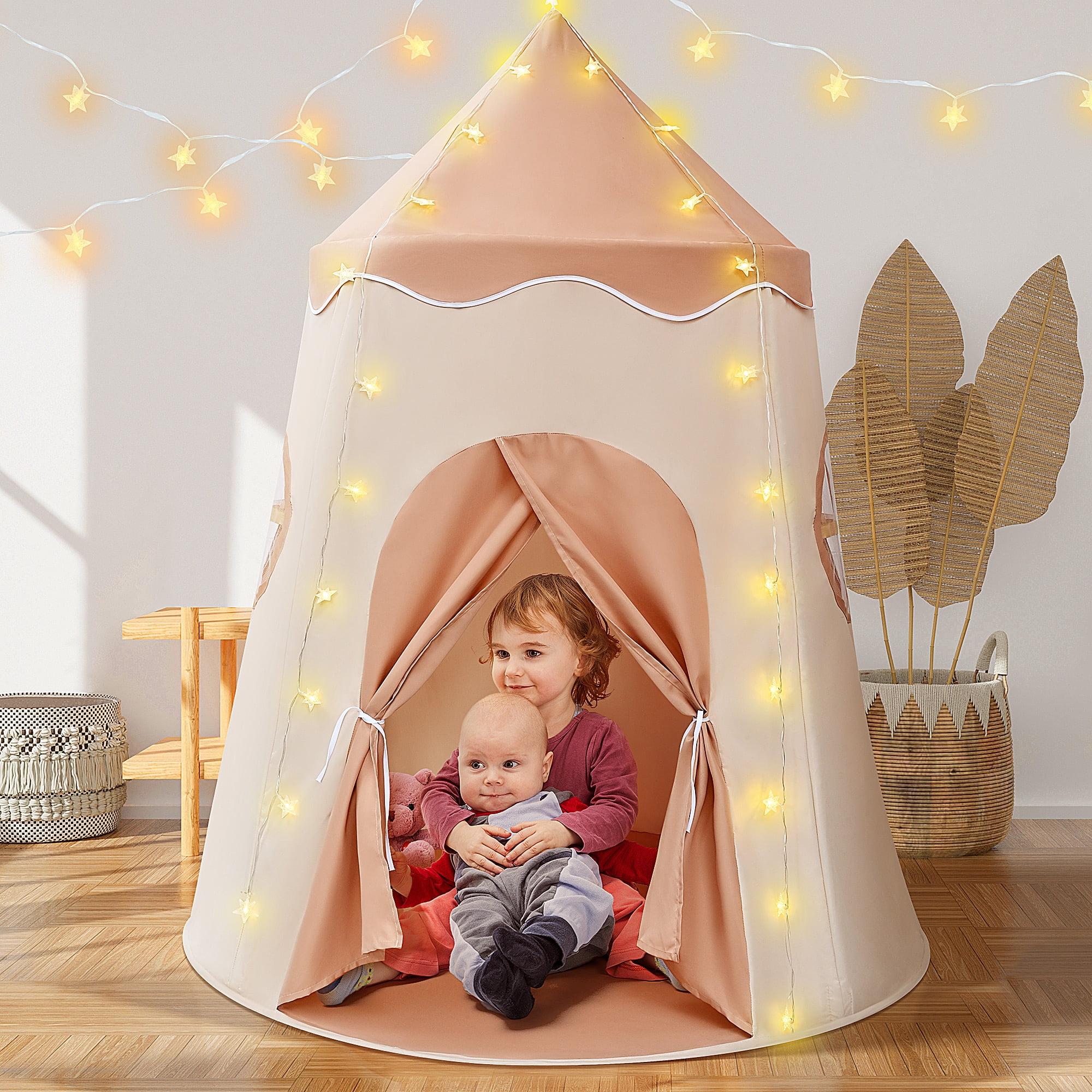 Kid Tents - Pop Up Tent Kids - Kids Play Tent for Outdoor/Indoor, Kids Play House Outdoor Toys with Tent Lights