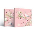 thumbnail image 2 of wall26 - 2 Panel Square Canvas Wall Art - Watercolor Style Painting of Cranes and Flowers on Pink Background - Giclee Print Gallery Wrap Modern Home Art Ready to Hang - 12"x12" x 2 Panels, 2 of 4