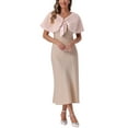 thumbnail image 2 of INSPIRE CHIC Women's Wedding Faux Fur Cropped Shrug Shawl with Bowknot Satin Ribbon XS Pink, 2 of 6