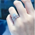 thumbnail image 4 of GKNET Crystal Zircon Crown Ring 925 Silver Ring Women Wedding Rings Size 5-10-6, 4 of 6