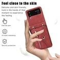 thumbnail image 6 of ELEHOLD Crossbody Wallet Case for Samsung Galaxy Z Flip 3 with RFID Card Slots Zipper Pocket Kickstand Function Shockproof Purse Case with Detachable Shoulder Strap for Samsung Z Flip 3,Red, 6 of 9