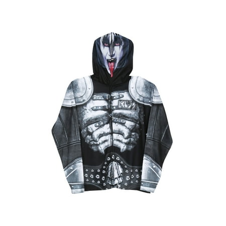 Faux Real Men's KISS Demon Mask Hoodie Hooded Sweatshirt Halloween