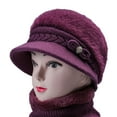 thumbnail image 2 of Prolriy Winter Hats for Women, Women's Woolen Knitted Warm Basin Hat Padded Cotton Hat Womens Hats Purple, 2 of 6