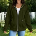 thumbnail image 4 of Pxxlle Hoodies for Women Zip Up Long Sleeve Hooded Jacket Casual Solid Color Drop Shoulder Hoodie Sweatshirt with Pockets L, 4 of 8