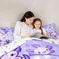 thumbnail image 5 of Castle Fairy Cartoon Flowers Axolotl Queen Comforter Set,Plaid Grid Bedding Comforter Set, 5 of 8