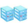 thumbnail image 2 of Beautynvta 2 Pcs Plastic Storage Drawers, Mini Organizer Stackable Storage Bins Container Case, Sliding Drawer for Clothes Bedroom Kitchen Bathroom Dorm Office, 5.1" x 3.5" x 4.5", Sky Blue, 2 of 5