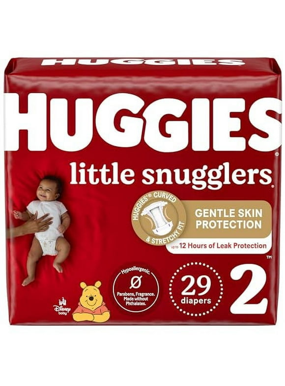 Huggies Size 2 Diapers, Little Snugglers Baby Diapers, Size 2 (12-18 lbs), 29 Count