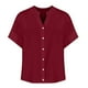 thumbnail image 4 of Camisa informal con botones para mujer para el día a día: top ligero de verano con diseño versátil, color liso y fácil cuidado., 4 of 4