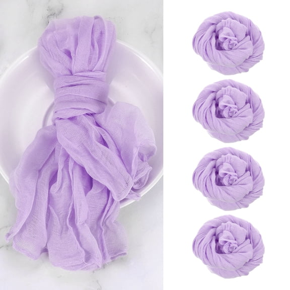 Uxcell 12Pcs Cheesecloth Napkins, 20x20 Inch Purple Rustic Dinner Napkins for Wedding Table Decor