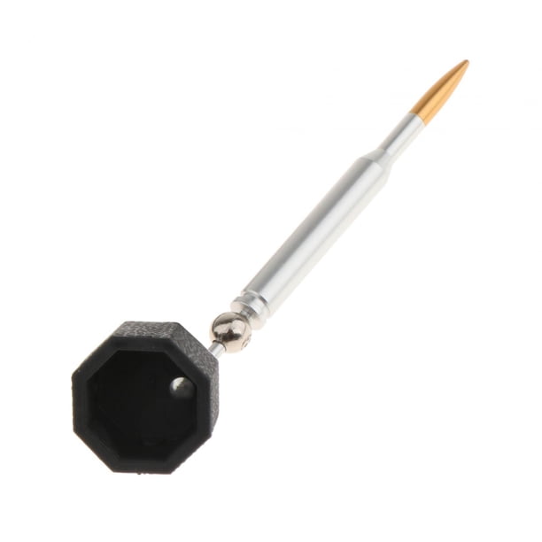 Estuche de bolsillo para tiza de billar, soporte para tiza de billar, taco de billar snooker Octogonal de plata