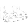 thumbnail image 6 of LeisureMod Loveseat Upholstered in Leather with Gold Stainless Steel Sled Base and Removable Cushions for Modern Home, Living Room, Offices Jefferson Collection in Grey, 6 of 9