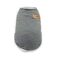 yuehao dog striped shirts pet striped shirts puppy striped apparel dog clothes colorful pet t shirts pet vest with 6 colors pet dog striped shirt black