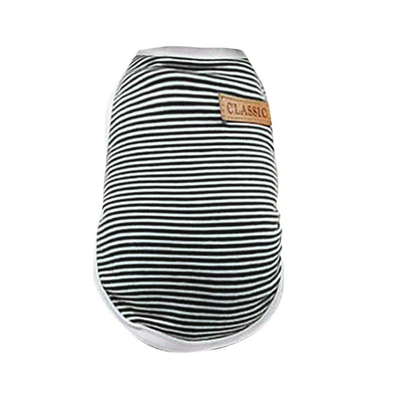 yuehao dog striped shirts pet striped shirts puppy striped apparel dog clothes colorful pet t shirts pet vest with 6 colors pet dog striped shirt black