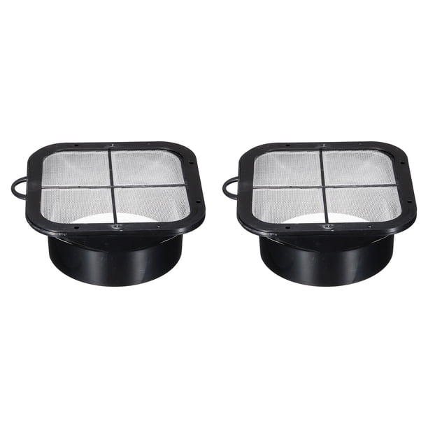 Conector de ducto Uxcell de 6" con brida de ABS para manguera de escape, brida de ventilación con malla filtrante negra, paquete de 2