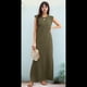 thumbnail image 4 of Vestido Maxi de Verano 2025 para Mujer, Informal, Holgado, con Abertura, Sin Arrugas, con Cuello Redondo y Bolsillos, Verde M, 4 of 9