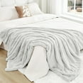 thumbnail image 4 of Luxury Faux Rabbit Fur Throw Blanket for Couch,Super Heavy Warm Cozy Blanket for Sofa Bedroom Living Room,Ultra Soft Fluffy Reversible Plush Blanket for Home Decor Gifts,Grey, 4 of 13