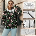 thumbnail image 6 of FOR U DESIGNS Christmas Tree Zip Up Hoodies for Women Oversized Hooded Cardigan Size M Long Sleeve Down-Shoulder Collar Sweatshirt for Women Activewear Sportswear Fall, 6 of 7