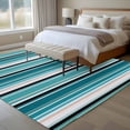 thumbnail image 4 of Teal Beige 5x7 Area Rugs for Living Room, Stripe Abstract Geometric Modern Art Non Slip Floor Mat Washable Low-Profile Indoor Carpet for Bedroom, Dining Room, Bathroom, 4 of 9
