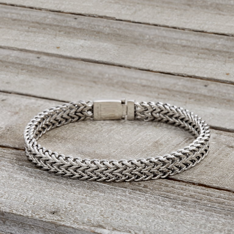 Reinforcements Wavy Design Foxtail Bracelet in Silver Plated