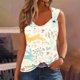 thumbnail image 1 of Puntoco Camisola básica sin mangas con estampado de Pascua para mujer Camiseta holgada sin mangas, 1 of 4