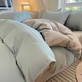 thumbnail image 1 of Ensemble de Literie 4 Pcs en Coton Polyester Lavé pour Lits de Dortoir / Doux et Respirant Format Double/Grand / Conception Réversible aux Couleurs Modernes pour Chambres d'Étudiants et d'Enfants, 1 of 6