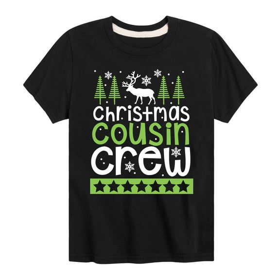 Instant Message - Christmas Cousin Crew - Toddler And Youth Short Sleeve Graphic T-Shirt