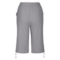 thumbnail image 7 of Tnhcen Women's Plus Size 4XL-5XL Cotton Linen Capri Pants Drawstring Waist Casual Seven-Eighth Pants Pre-Shrunk Breathable Summer Lounge Pants, 7 of 7
