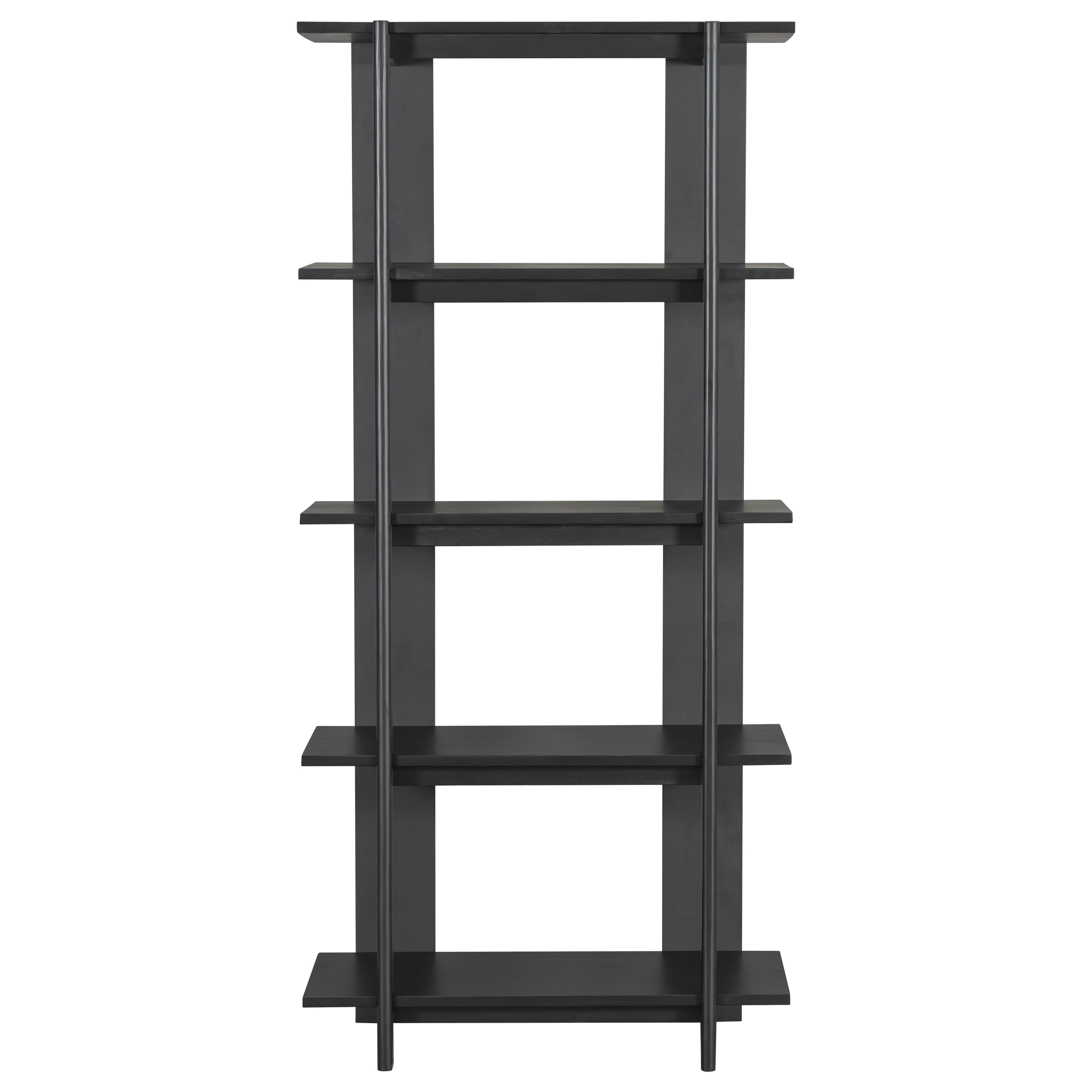 4-Tier Wooden Open Bookcase, Modern Acacia Wood Display Bookshelf