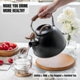 thumbnail image 5 of Stove Top Whistling Kettle, Stainless Steel Tea Kettle Teapot With Wood Pattern Folding Handle For Gas Stove Induction, 3l A, 5 of 5