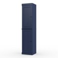 thumbnail image 3 of 100% Solid Wood 16.5" Wide Bathroom Cabinet with Solid Doors, Navy Blue Wooden Cabinet Storage, 3 of 7