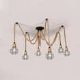 thumbnail image 3 of Spherical Cage Rope 6/10-Lights Brown Pendant Lighting Fixture, 3 of 9