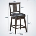 thumbnail image 2 of Resenkos 24 inch Swivel Upholstered Counter Height Bar Chair with Rubber Wood Legs, Bar Height Stools, Bar Stools for Kitchen Island for Kitchen, Dining Room, 2 of 8