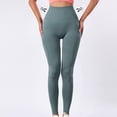 thumbnail image 2 of OSOLU Women's Sports Yoga Pants Workout Leggings High Waist Pant Athletic Yoga Elastic Fashion Pants Workout Stretchy Running Tummy Control Joggers Bottoms Green L, 2 of 5