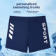 thumbnail image 1 of Bañador profesional para niños con estampado de letras único para niños de 4 a 12 años, pantalones cortos de entrenamiento, 1 of 4