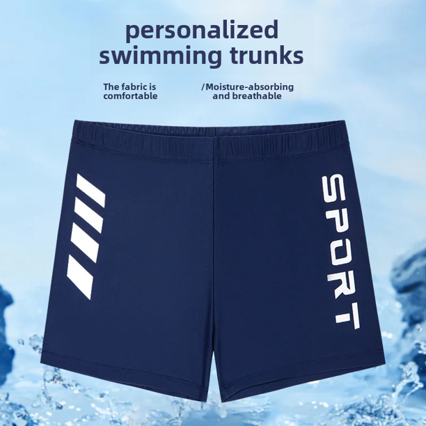 Bañador profesional para niños con estampado de letras único para niños de 4 a 12 años, pantalones cortos de entrenamiento
