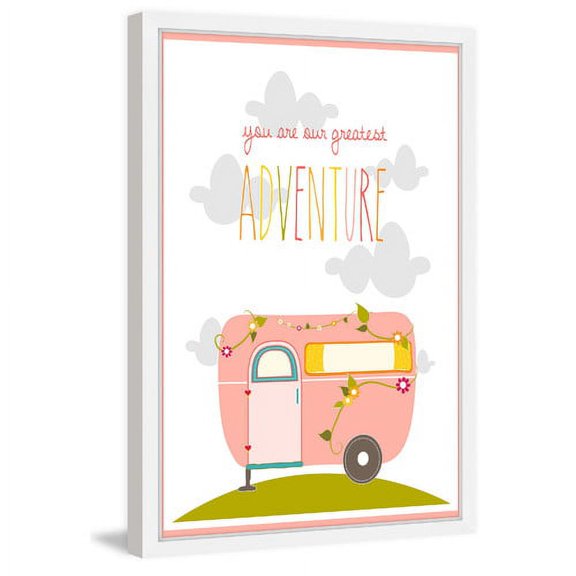 Marmont Hill "Floral Pink Camper" by Karen Zukowski Framed Painting Print