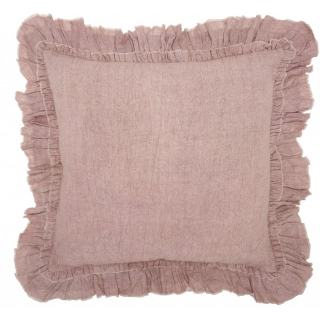 homeroots home decor 386189 Dainty Ruffle Edged Pink Throw Pillow