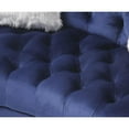 thumbnail image 3 of Dania 64 in. W Flared Arm Velvet Straight Sofa in Blue, 3 of 8