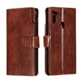 thumbnail image 2 of Galaxy A11 Case, Allytech PU Leather 9 Cards Slots Kickstand Folio Style Retro Shockproof Magnetic Closure Drop Protection Flip Cover Wallet Case for Samsung Galaxy A11, Brown, 2 of 10