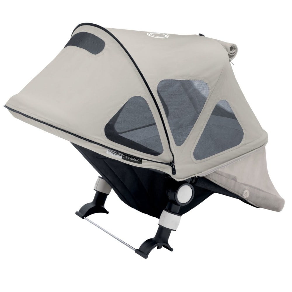 Arctic Grey Extendable Sun Canopy with UPF Sun Protection and Mesh Ventilation Panels Bugaboo Fox And Cameleon3 Breezy Sun Canopy