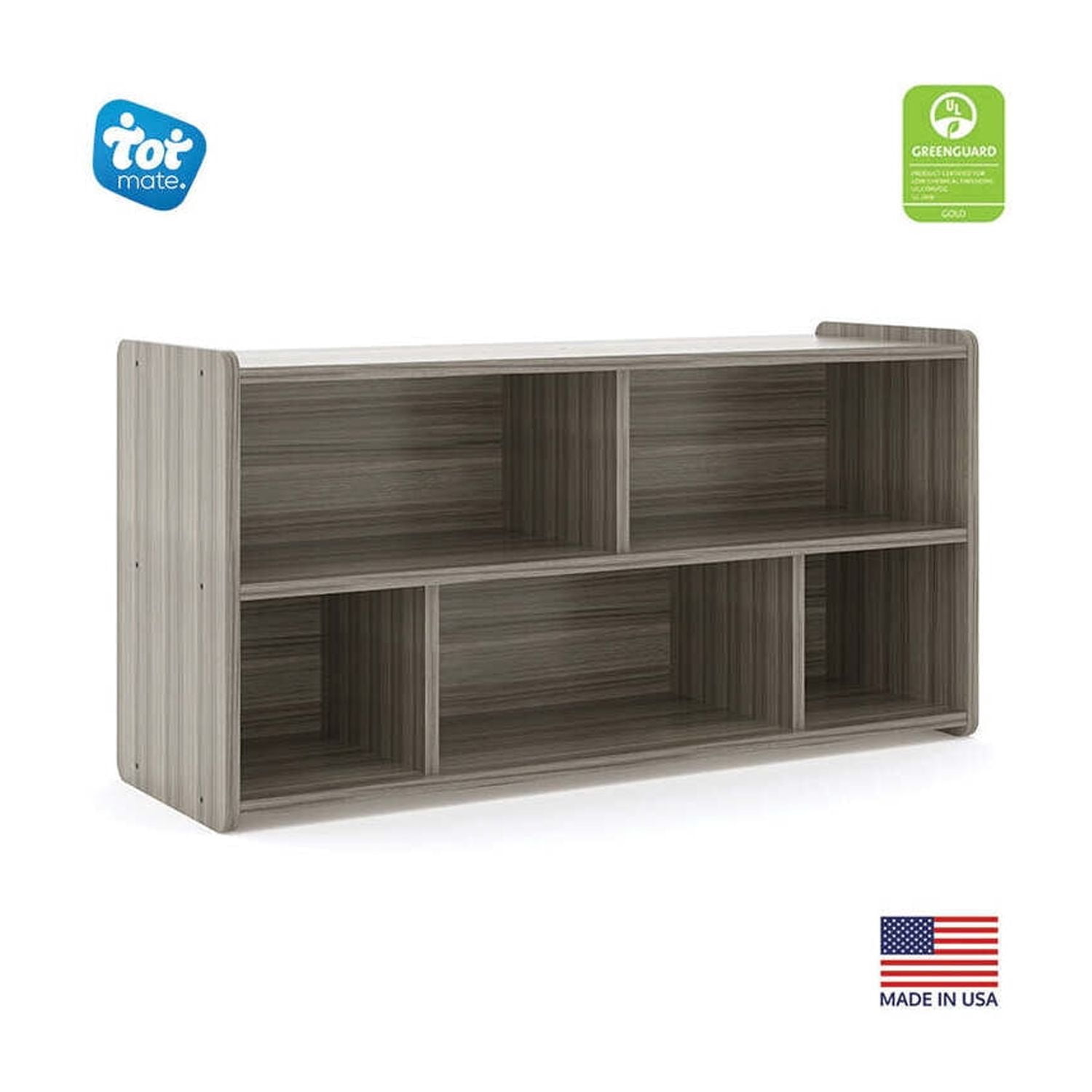 Storage Unit - 5 Compartment Organizer - Grey Finish - Easy Clean Design - Games & Puzzle Storage