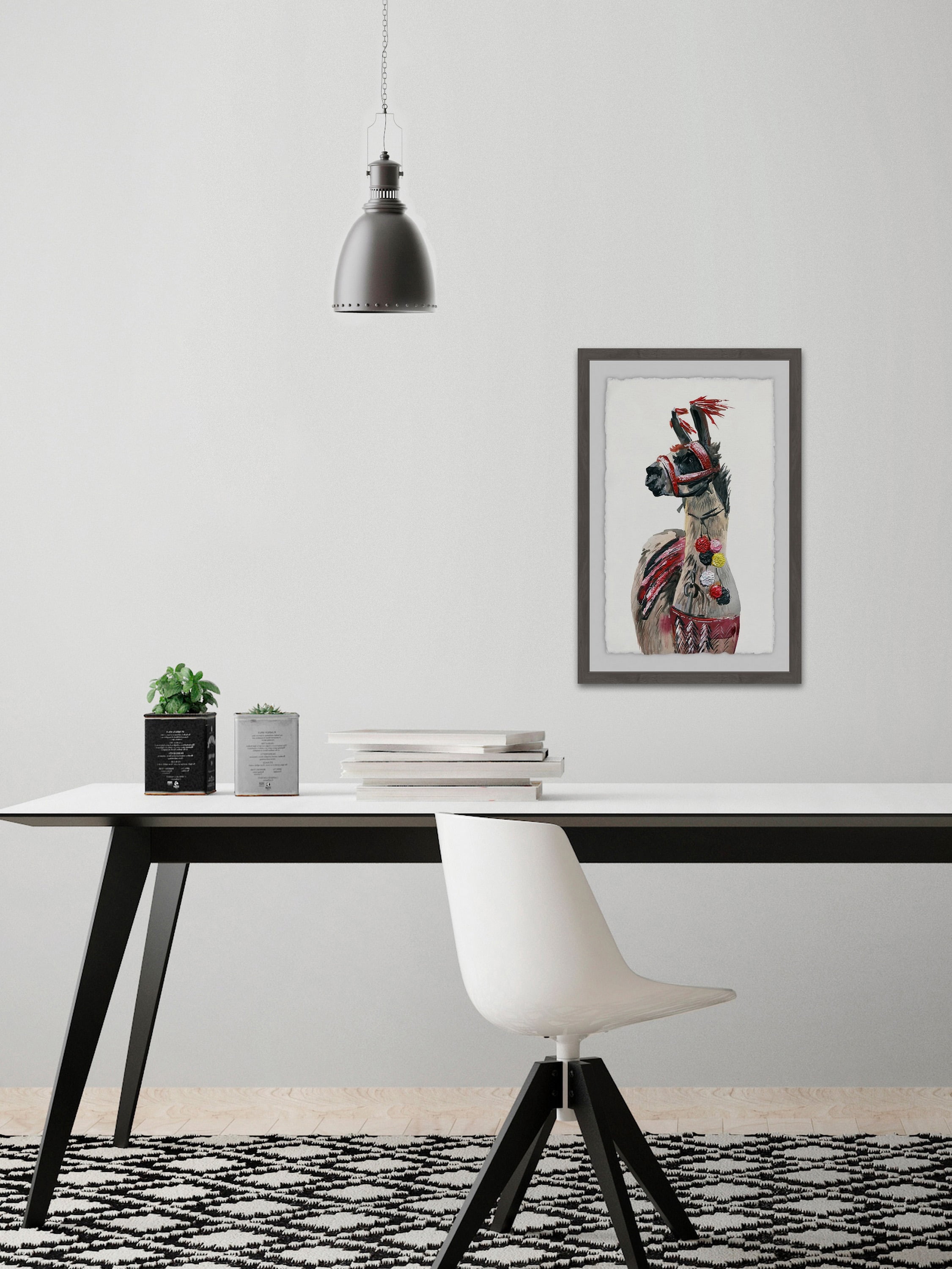 Dark Llama Framed Painting Art Print, 24.00" x 1.50"