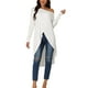 thumbnail image 2 of INSPIRAR CHIC Blusa Casual de Una Sola Manga Larga Asimétrica de Bajo Irregular para Mujeres L Blanca, 2 of 6