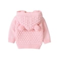 thumbnail image 2 of Michellecmm Infant Baby Solid Crochet Knit Coat For Boys Girls Long Sleeve Thermal Hooded Sweater Fall Spring, 2 of 5