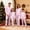 Pink, variant on Christmas Matching Family Pajamas Set Silk Family Pjs Long Sleeve Crew Neck Nightwear Two Piece Mom and Son Matching Outfits