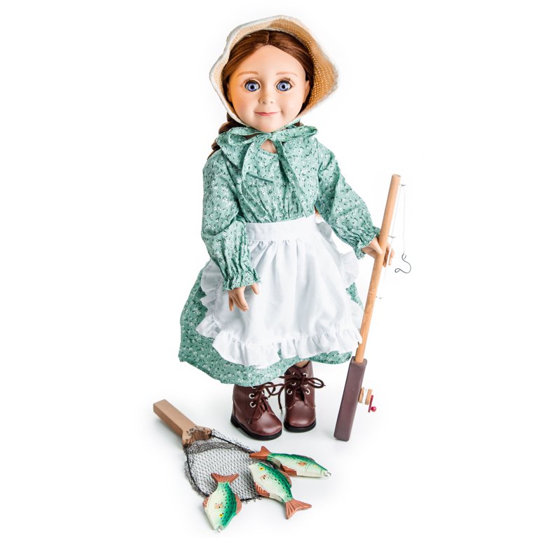 The Queen's Treasures 18 in Doll Clothes and Accessories, 5 PC Kitchen Maid Uniform with Dress, Cap, Apron, Pantaloons. Includes Boots. Fits