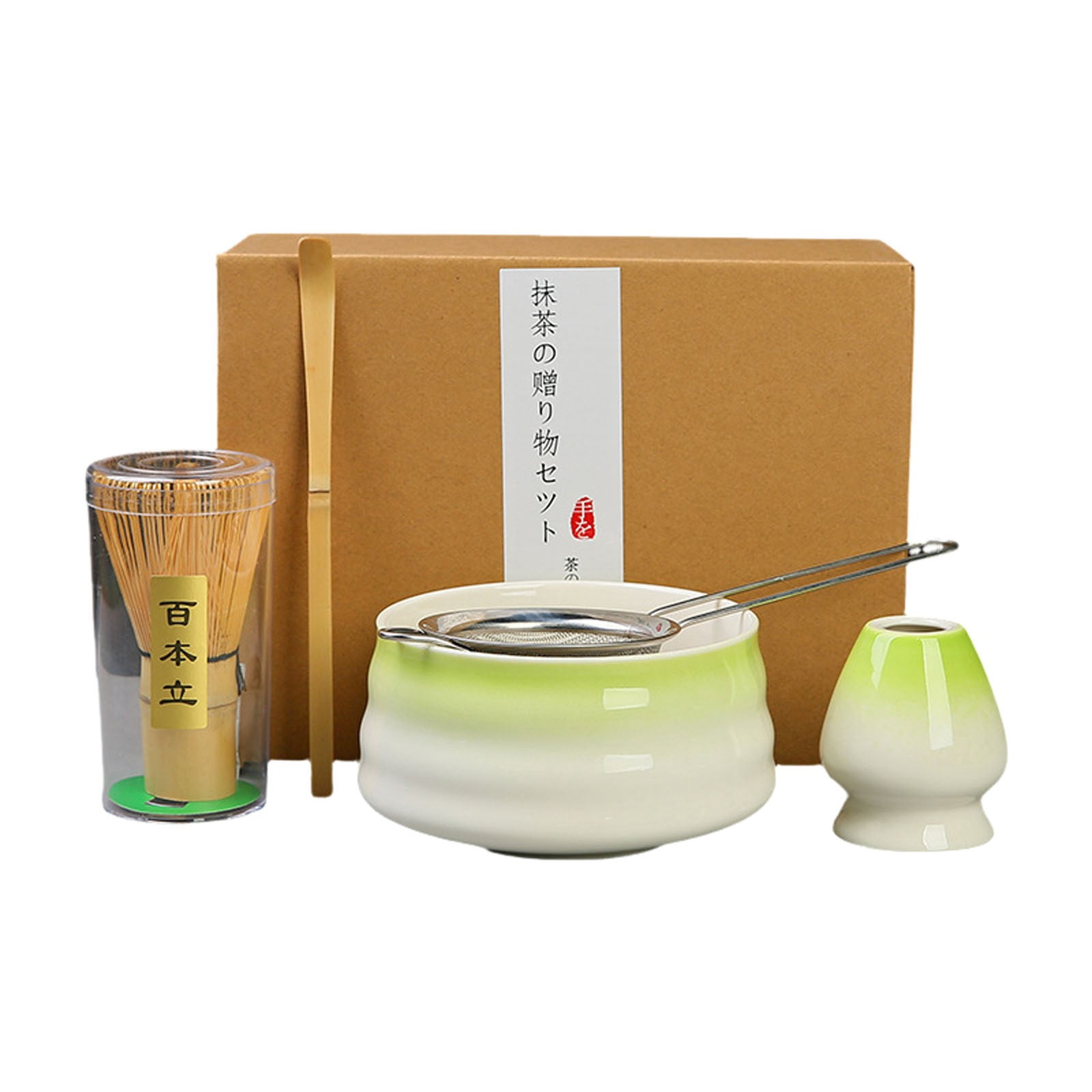 1 Tea Set Japan Matcha Set Matcha Whisk Matcha Bowl with Pouring Spout Matcha Whisk Holder Tea Making Kit. 1 Japanese Tea Set Matcha Color Color Box Packing 5Pc