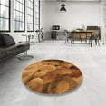 thumbnail image 4 of Ahgly Company Machine Washable Indoor Round Transitional Neon Orange Area Rugs, 8' Round, 4 of 7