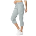 thumbnail image 3 of Capri Pants for Women Summer Casual Elastic Waist Straight Leg Cropped Cargo Pants with Zippered Pocket, 3 of 10